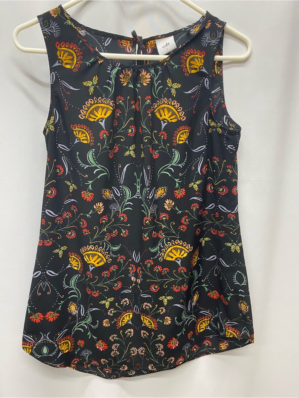 Cabi blouse size small floral dark academia shirt top sleeveless tank top boho